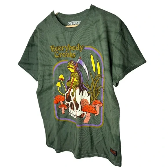 Steven Rhodes | Everybody Croaks Graphic Tee Green | Size M - Picture 4 of 6